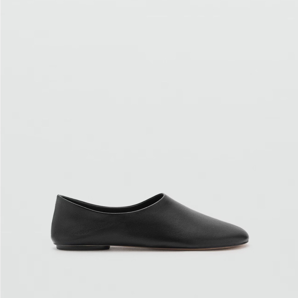 LEATHER FLAT SHOES - Picture 3 of 4